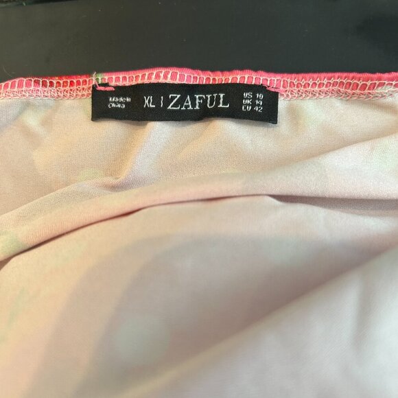 Zaful‎ Pink Strawberry Print Polka Dot Babydoll Nightie Slip Dress Sz XL Lace - Picture 4 of 4